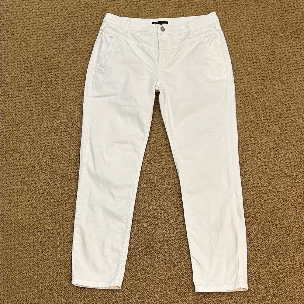 Maje Poesie High Rise Slim Tapered Leg White Jeans size 30 - Picture 1 of 16